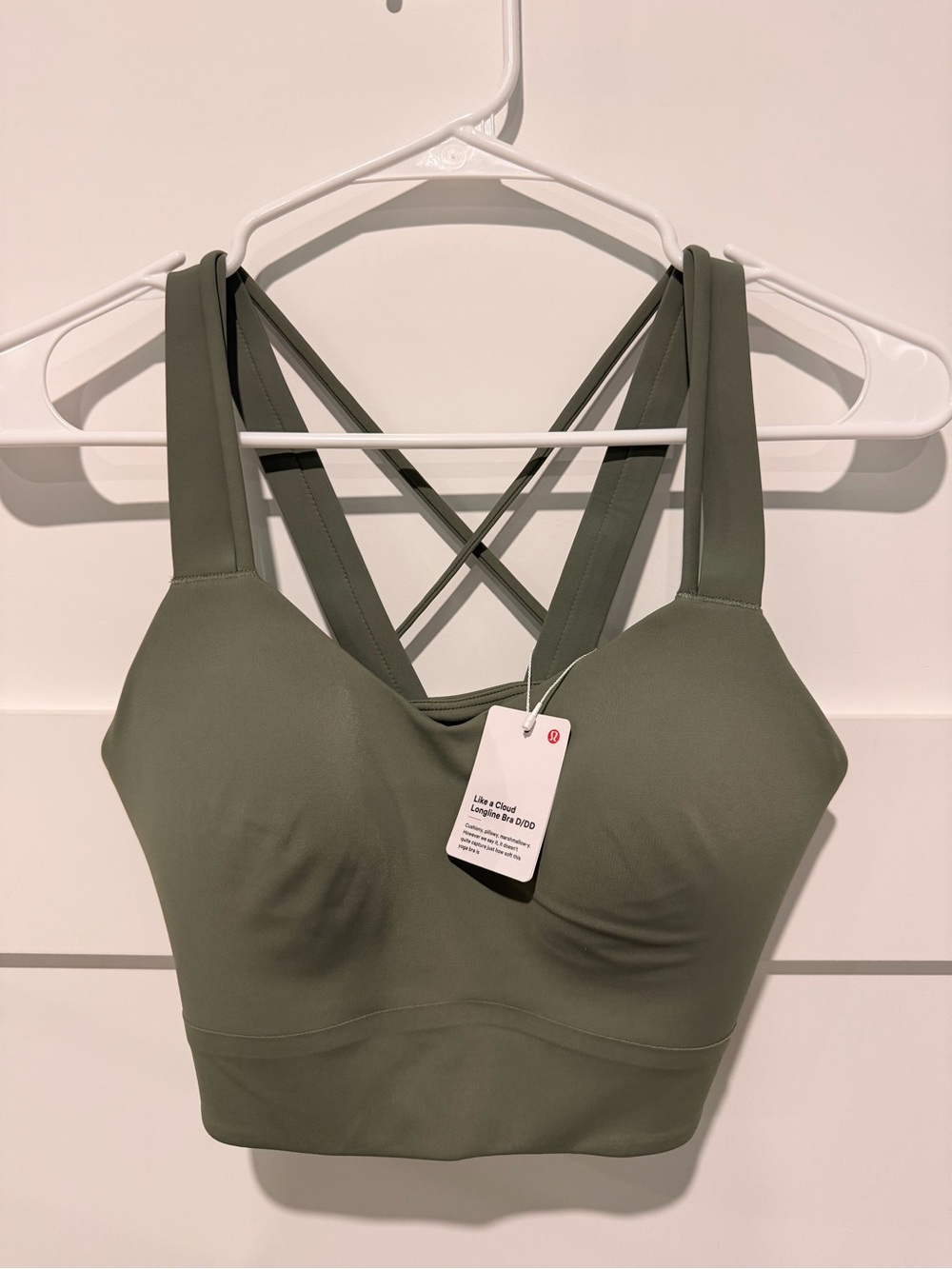 Lululemon - Like a Cloud Longline Bra, D/DD - Willow Leaf - Size 6
